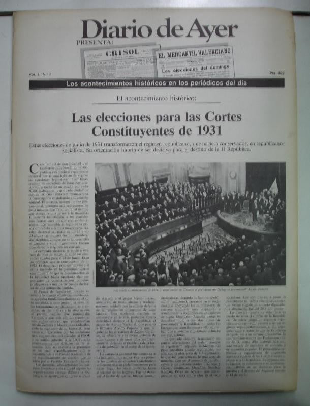 Diario de Ayer: reproduccion facsimil periodicos epoca entrega numero 7: Crisol - el mercantil valenciano