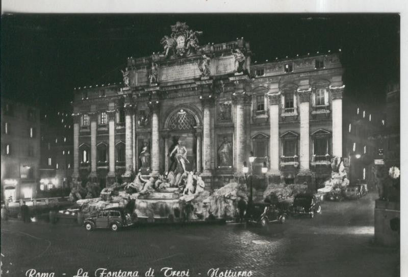 Postal 010007: Roma: La fontana di trevi, vista noctura