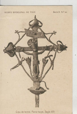 Postal 010201: Vich: museu episcopal:  cre de terme, ferro forjat