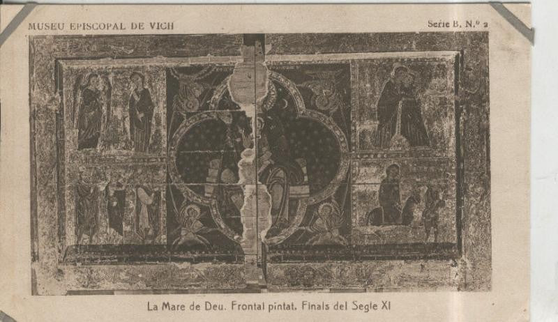 Postal 010238: Vich: museo episcopal: La mare de Deu, frontal pintat