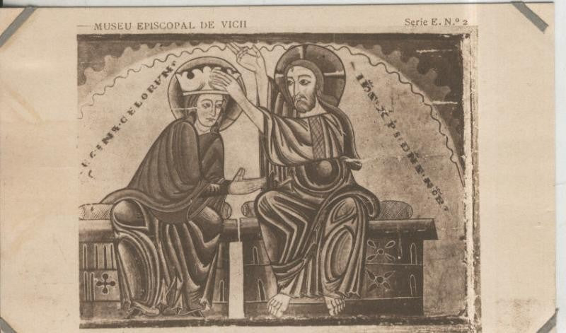 Postal 010257: Vich: museo episcopal: Coronacio de Maria, Frontal pintat