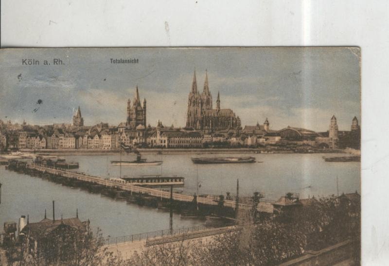 Postal 010335: Vista general de Koln con el Rin y Catedral, alemania
