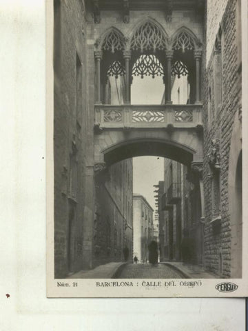 Postal 010450: Calle del Obispo en el barrio gotico de Barcelona