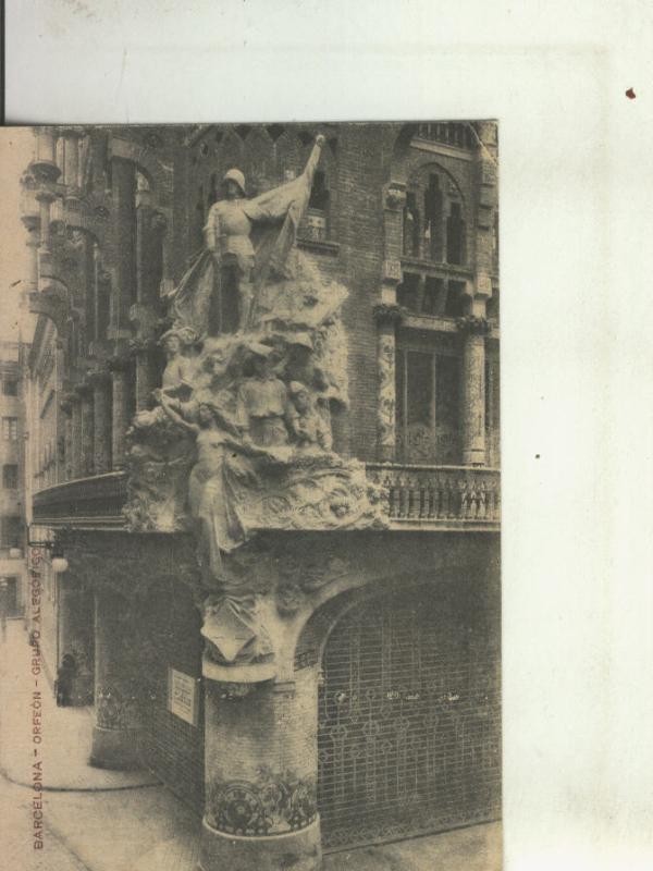 Postal 010456: Grupo alegorico del Palacio de la Musica de Barcelona