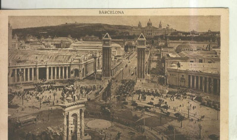 Postal 010538: Plaza de España y entrada a Montjuich en  Barcelona  