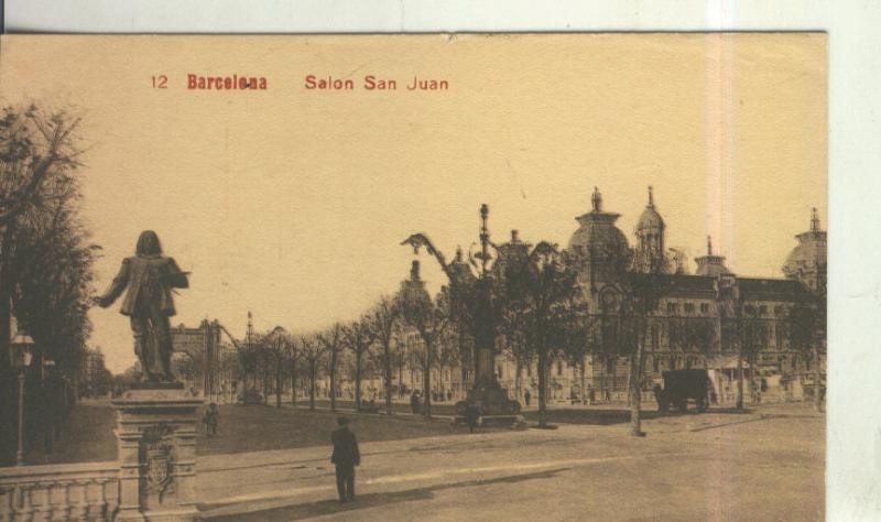 Postal 010562: Salon San Juan en Barcelona (arco triunfo al fondo)