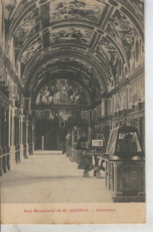 Postal 010827: Biblioteca del real monasterio de El Escorial, Madrid