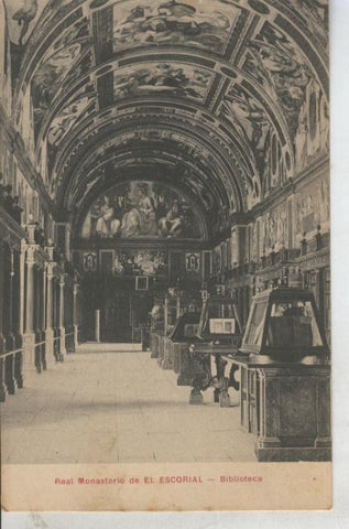 Postal 010827: Biblioteca del real monasterio de El Escorial, Madrid