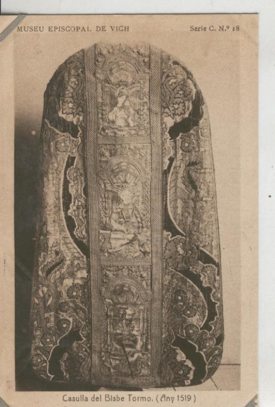 Postal 010211: Vich: museo episcopal: casulla del bisbe Tormo