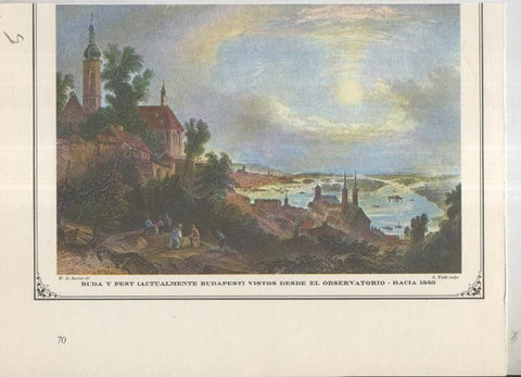 Lamina 05: Buda y Pest visto desde el observatorio hacia 1840