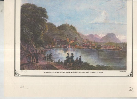 Lamina 14: Bregenz a orillas del lago constanza hacia 1840