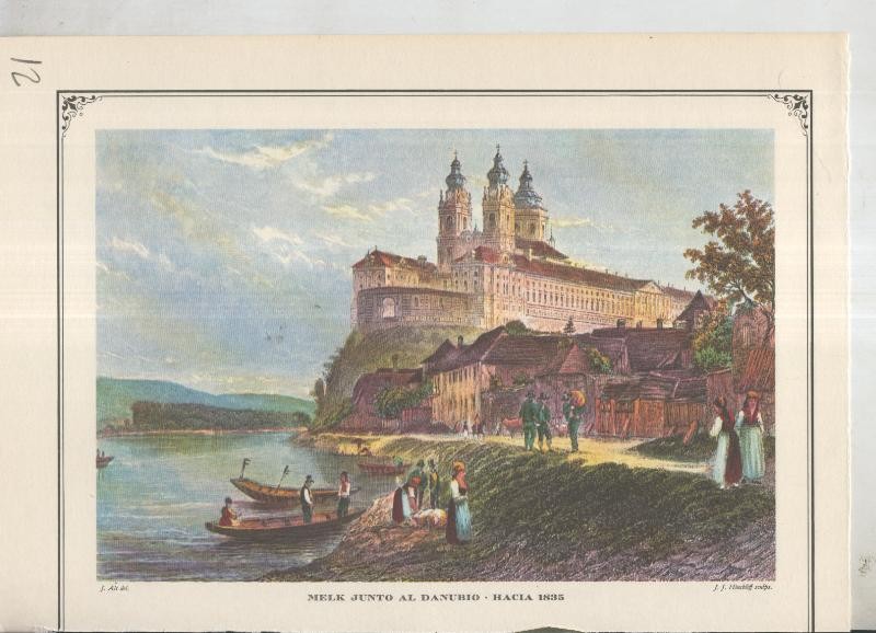 Lamina 21: Melk junto al Danubio hacia 1835