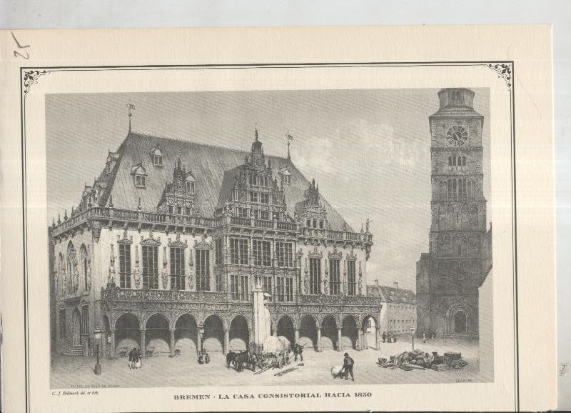 Lamina 25: Bremen, la casa consistorial hacia 1850