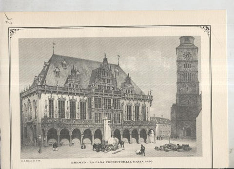 Lamina 25: Bremen, la casa consistorial hacia 1850