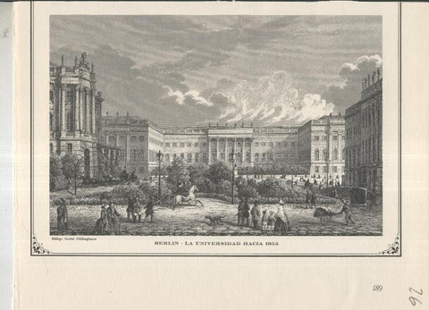 Lamina 26: Berlin, la universidad hacia 1855
