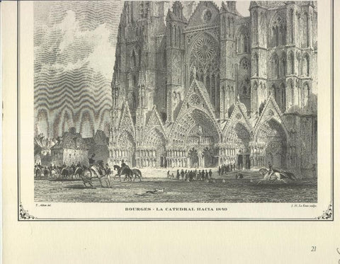 Lamina 32: Bourges, la catedral hacia 1840