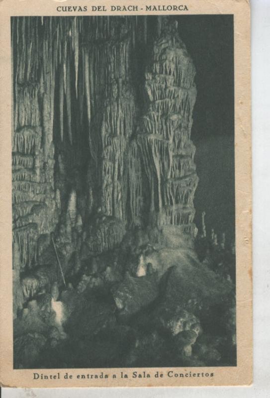 Postal 010862: Dintel de entrada a la sala de conciertos en las cuevas del Drach en Mallorca
