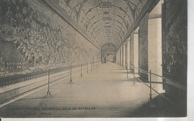 Postal 010870: Sala de batallas del monasterio del Escorial en Madrid