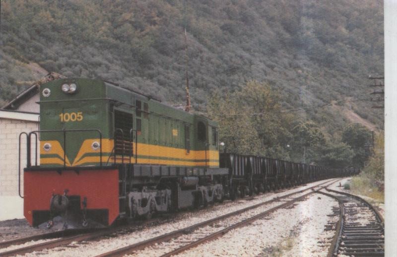 Postal 010909: Locomotora diesel electrica 1005, linea Ponferrada-Villablino