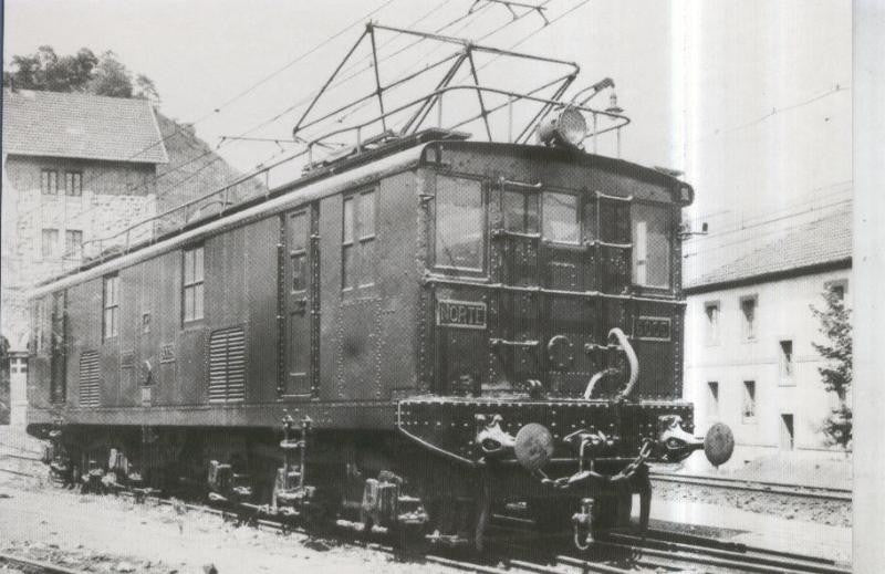 Postal 010917: Locomotora electrica Norte 6005 en Hujo hacia 1930