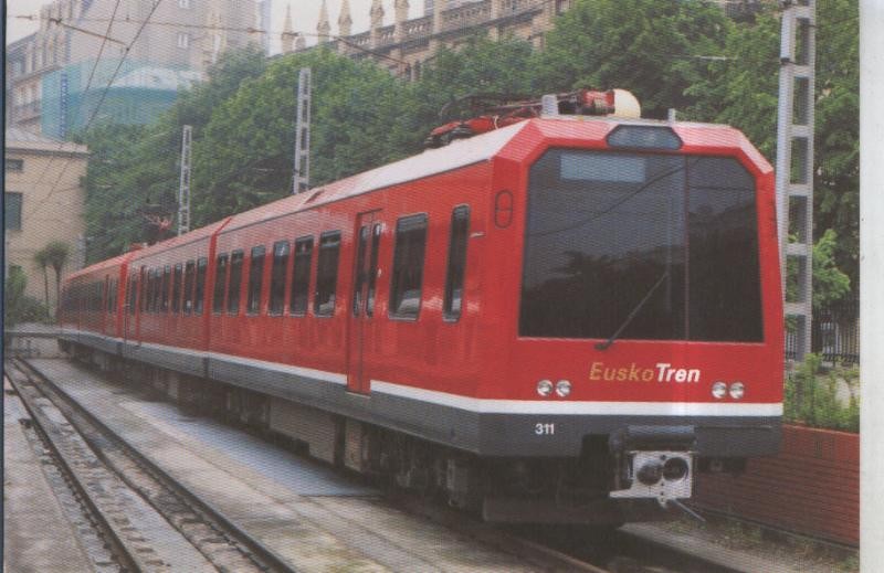 Postal 010919: Unidades electricas 301/1-312/1-301/3-312/3, estacion de Amara en 1998