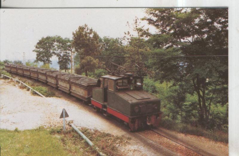 Postal 010927: Locomota electrica en la linea mina Amelia Torres de asturiana del zinc