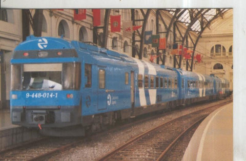 Postal 010972: Unidad diesel 448.014 en la estacion de Francia de Barcelona en 2000