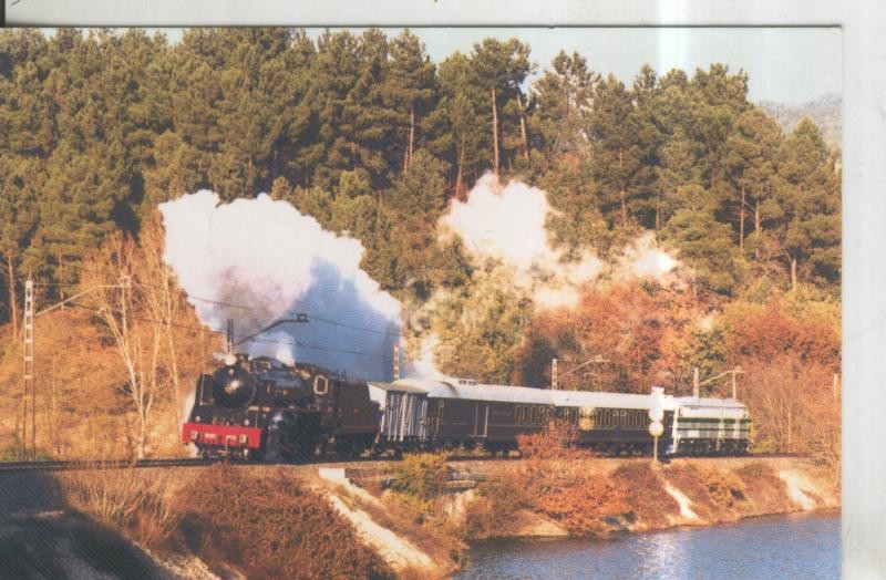 Postal 010977: Tren especial Galaico Express en Barra do Miño en 2001