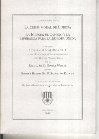 La crisis moral de Europa