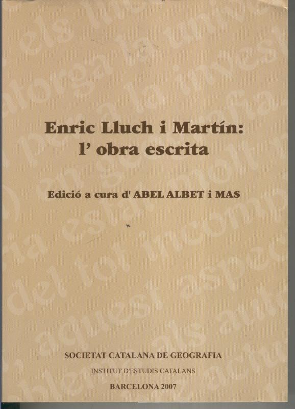 Enric Lluch i Martin : l obra escrita