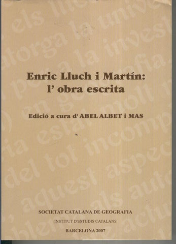 Enric Lluch i Martin : l obra escrita