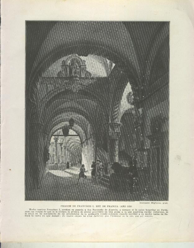 Historia de España lamina 001: Prision de Francisco I, rey de francia (1525)