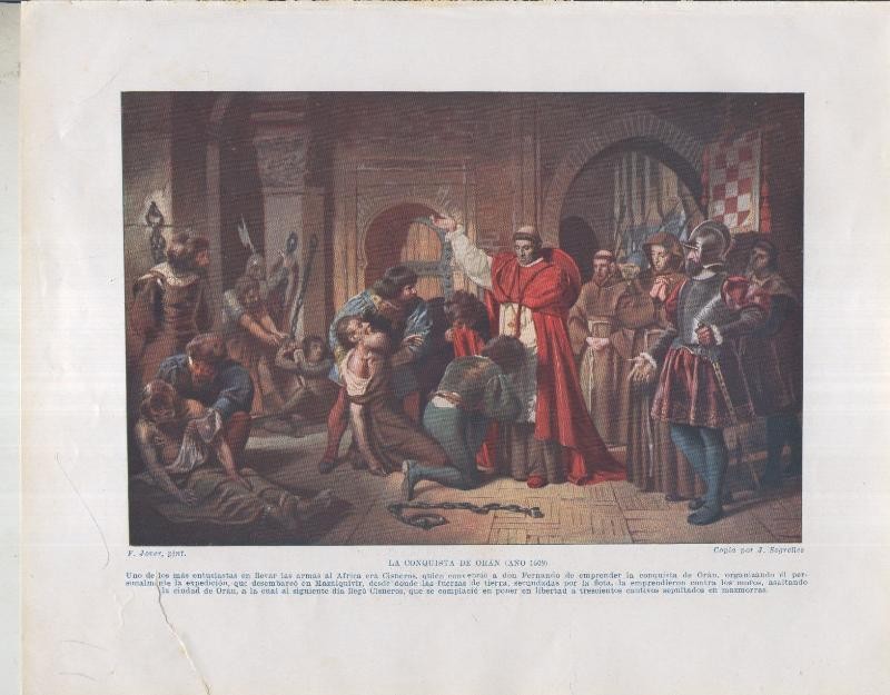 Historia de España lamina 011: La Conquista de Oran, año 1509