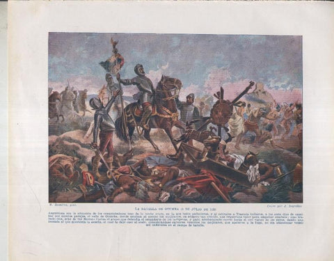 Historia de España lamina 015. La batalla de Otumba (1520)