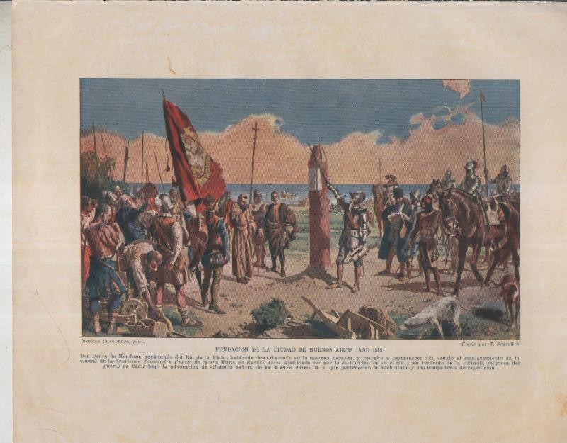 Historia de España lamina 017: Fundacion de Buenos Aires (1535)