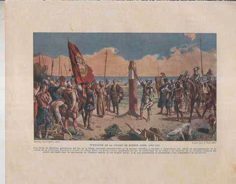 Historia de España lamina 017: Fundacion de Buenos Aires (1535)