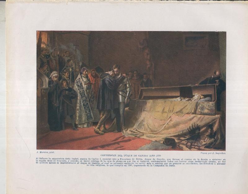 Historia de España lamina 019: Conversion del Duque de Gandia (1539)