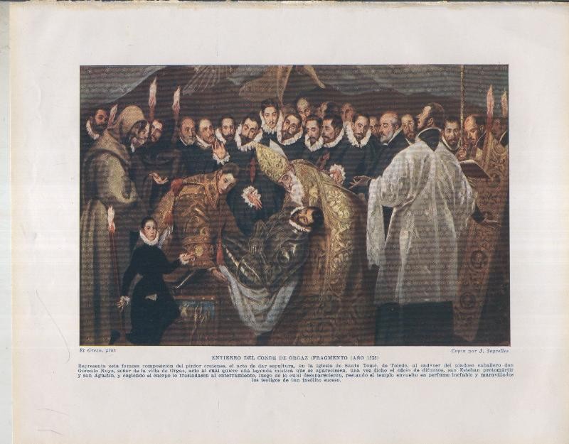 Historia de España lamina 024: Entierro del Conde de Orgaz (1323)