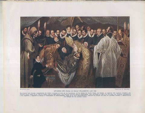 Historia de España lamina 024: Entierro del Conde de Orgaz (1323)
