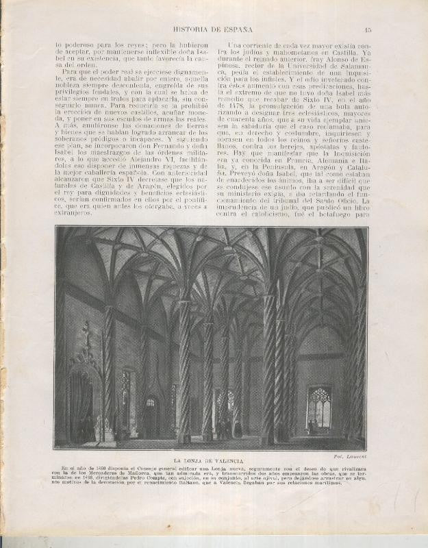 Historia de España lamina 068: La Lonja de Valencia