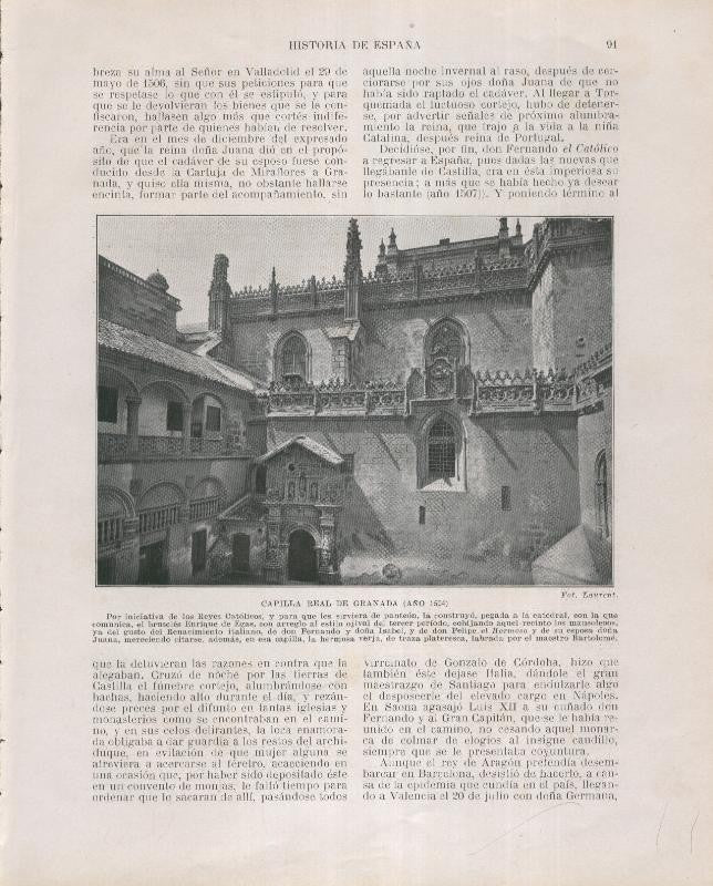 Historia de España lamina 098: Capilla real de Granada (1504)