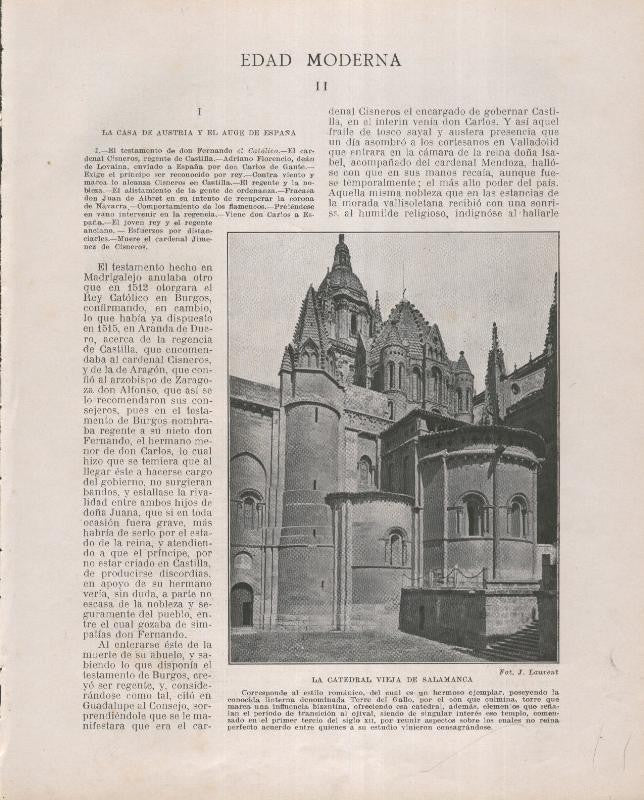 Historia de España lamina 102: la catedral vieja de Salamanca