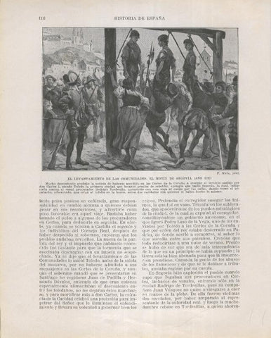 Historia de España lamina 107: El motin de segovia (1520) 
