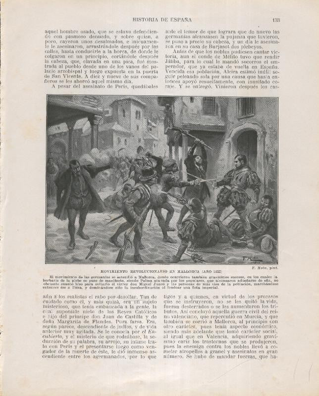 Historia de España lamina 113: Movimiento revolucionario en Mallorca (1522)