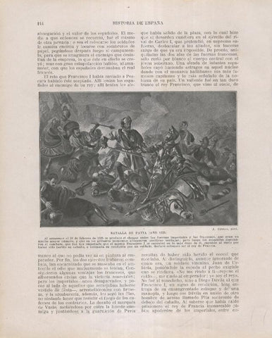 Historia de España lamina 117: Batalla de Pavia (1525)