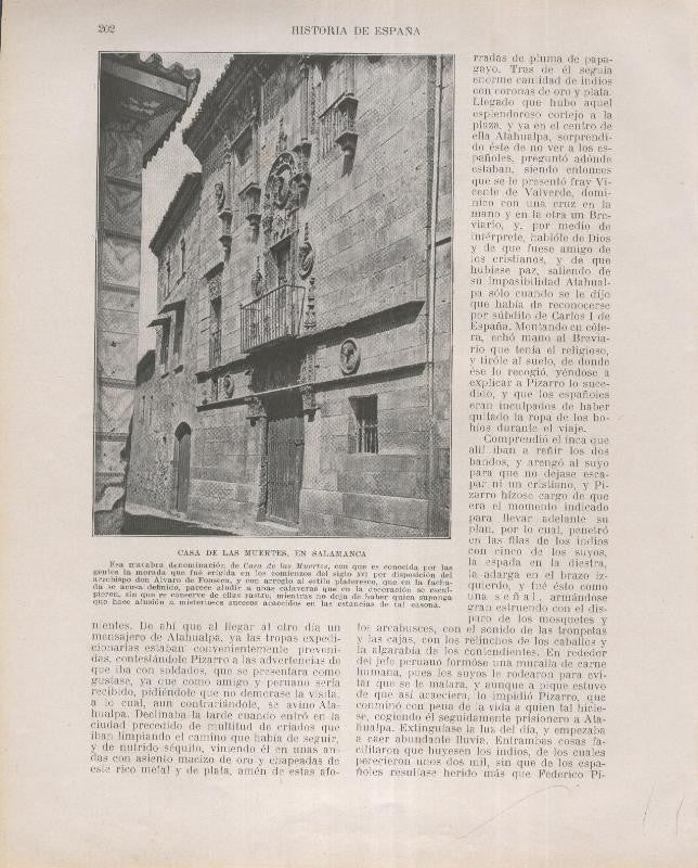 Historia de España lamina 140: Casa de las muertes en Salamanca