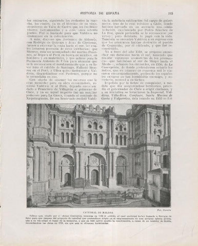 Historia de España lamina 147: Catedral de Malaga