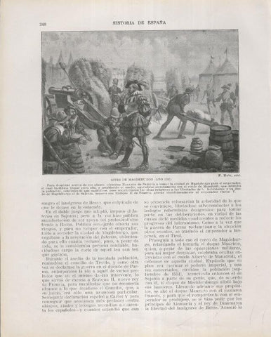 Historia de España lamina 161: Sitio de Magdeburgo (1551)