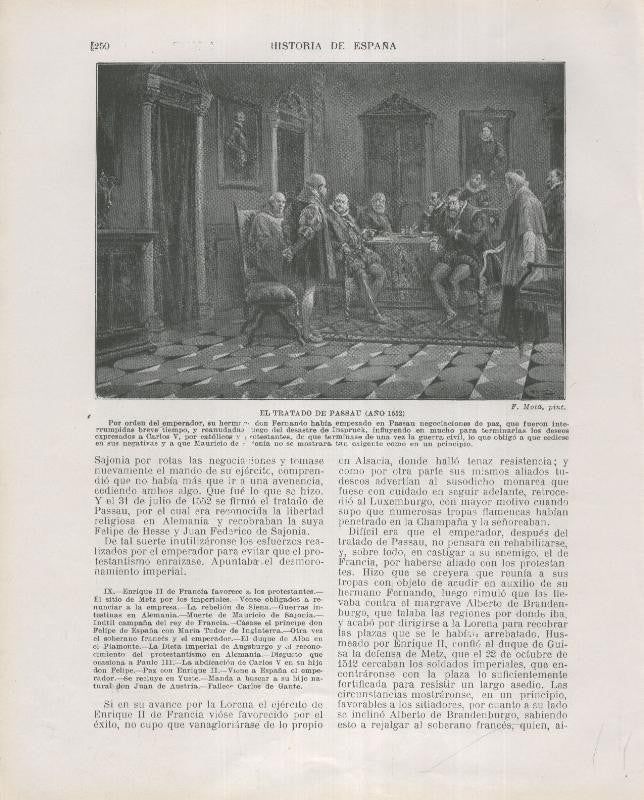 Historia de España lamina 162: El tratado de Passau (1552)