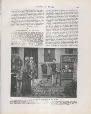 Historia de España lamina 166: Rasgo de altivez del principe Don Felipe